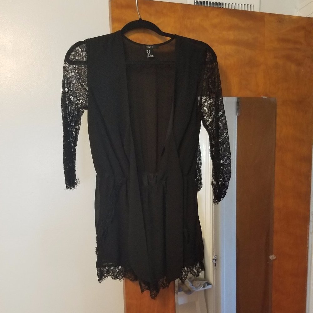 Black lacy romper
